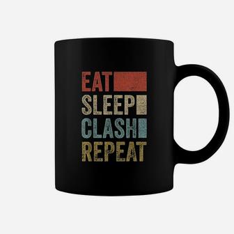 Eat Sleep Clash Repeat Vintage Coffee Mug - Seseable