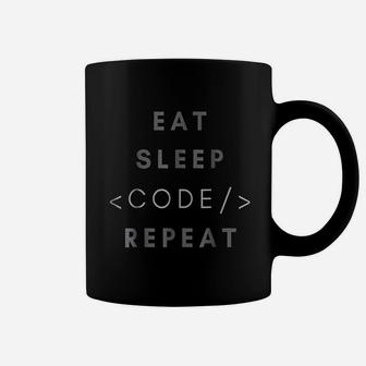Eat Sleep Code Repeat Funny Programming Coding Gift Coffee Mug - Seseable