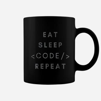 Eat Sleep Code Repeat Funny Programming Programmer Coffee Mug - Seseable