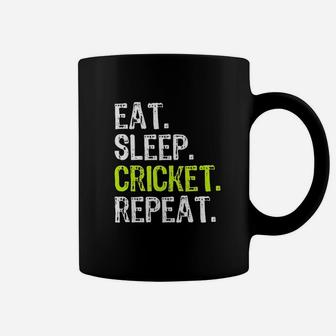 Eat Sleep Cricket Repeat Funny Player Lover Fan Gift Coffee Mug - Seseable