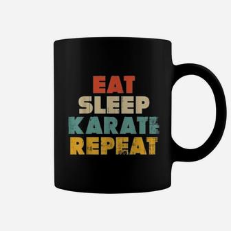 Eat Sleep Karate Repeat Funny Karateka Vintage Retro Coffee Mug - Seseable