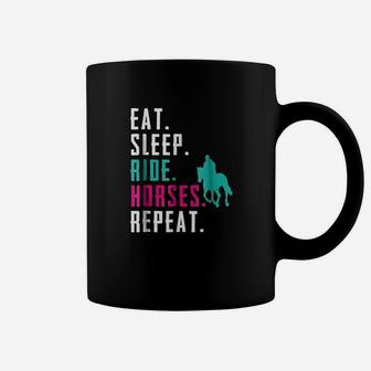 Eat Sleep Ride Horses Repeat Horseback Riding Lovers Coffee Mug - Seseable