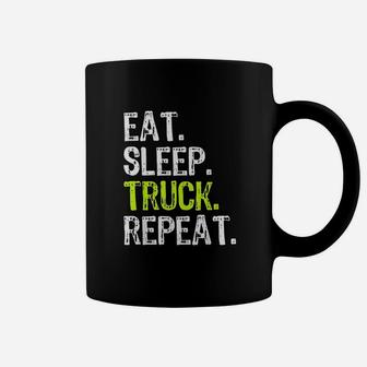 Eat Sleep Truck Repeat Trucker Driver Funny Gift Coffee Mug - Seseable