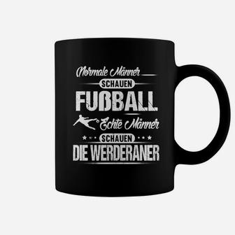Echte Männer Werderaner Fan Tassen, Fußball-Support in Schwarz - Seseable