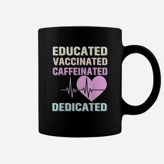 Educated Vaccinated Caffeinated Dedicated Funny Gift Coffee Mug - Seseable