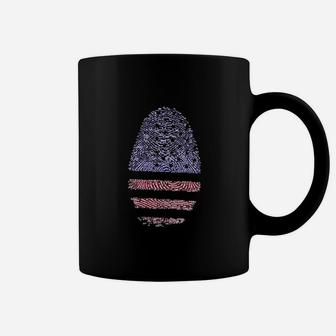 Egost Patriotic Us Flag Fingerprint Memorial Day 4th Of July Veterans Day Coffee Mug | Seseable CA