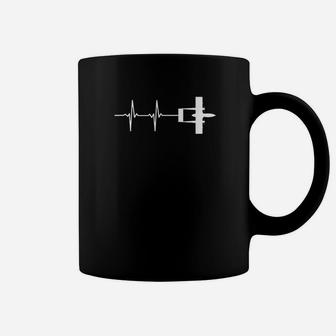 Ekg Heartbeat Ov10 Bronco Military Plane Coffee Mug - Seseable