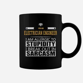 Electrician Engineer Allergic To Stupidity Coffee Mug - Seseable