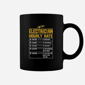 Electrician Funny Hourly Rate Gift For Electrician Dad Coffee Mug - Seseable