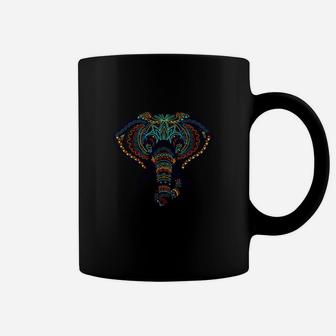 Elefanten-Mandala Tassen, Faszinierendes Design auf Schwarz - Seseable