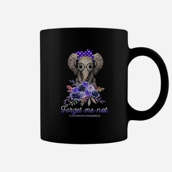 Elephant Forget Me Not Alzheimers Awareness Hippie Gift Coffee Mug - Seseable