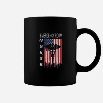 Emergency Room Nursing Us Flag Er Patriot Coffee Mug - Seseable