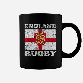 England Rugby Vintage English Flag Rugby United Kingdom Gift Coffee Mug - Seseable