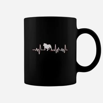 English Bulldog Gifts Dog Lover Heartbeat Bulldog Coffee Mug - Seseable