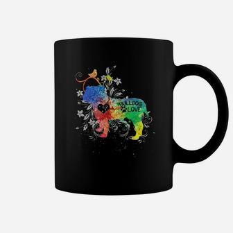 English Bulldog Love Watercolor Coffee Mug - Seseable