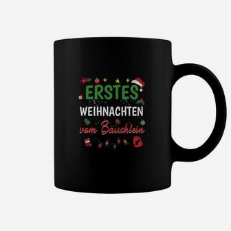 Erstes Weihnachten Schwanger Tassen, Schwarzes Umstandsmode Tee - Seseable