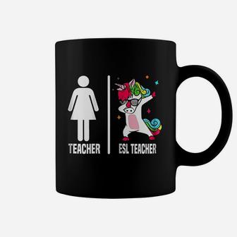 Esl Teacher Unicorn Dabbing Dab Dance Coffee Mug - Seseable
