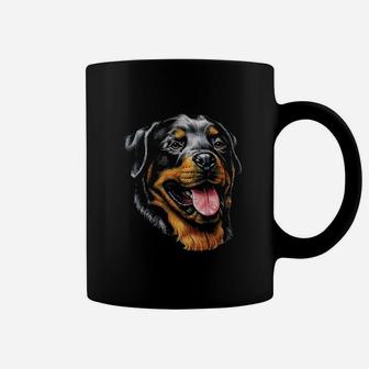 Face Portrait Watercolor Painting Rott Cool Gift Rottweiler Coffee Mug - Seseable