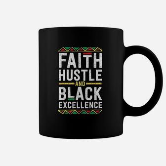 Faith Hustle And Black Excellence For Men Boys Tribal Coffee Mug - Seseable