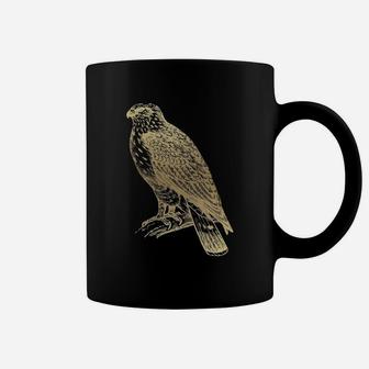 Falcon T Shirt - Gold Falcon Bird T-shirt Coffee Mug - Seseable