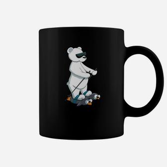 Family Christmas Polar Bear On Penguin Skis Coffee Mug - Seseable