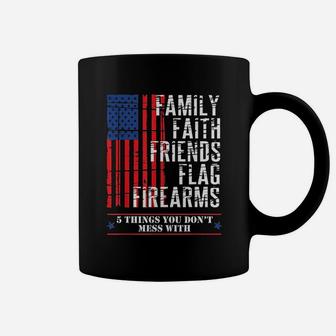 Family Faith Friends Flag American Flags Coffee Mug - Seseable