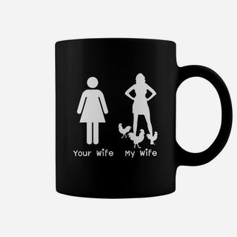 Farmer Husband Gift Funny My Wife Chicken Lady Tshirt Coffee Mug - Seseable