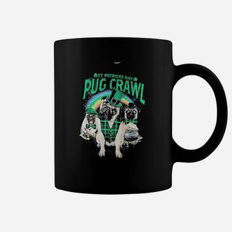 Fashion St Patricks Day Pug Crawl Black Graphic Coffee Mug - Seseable