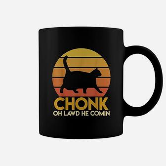 Fat Cats Chonk Oh Lawd He Comin Vintage Retro Sunset Coffee Mug - Seseable
