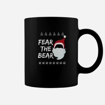 Fear The Bear Santas Beard And Christmas Hat Joke Coffee Mug - Seseable