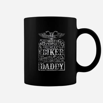 Feisty And Fabulous Father Day Present Most People Call Me A Biker My Favorite People Call Me Coffee Mug - Seseable
