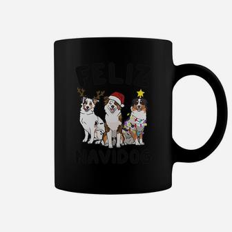 Feliz Navidog Australian Shepherd Dog Christmas Coffee Mug - Seseable