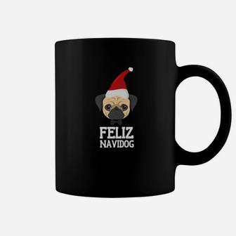 Feliz Navidog Merry Christmas Dog Pug Shirt Coffee Mug - Seseable