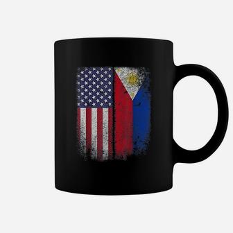 Filipino Roots American Grown Philippines Usa Flag America Coffee Mug - Seseable