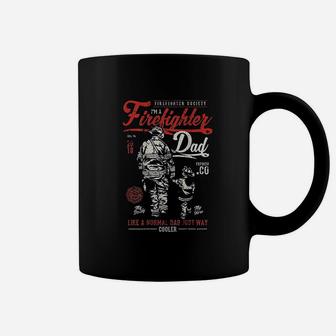 Firefighter Dad Gifts For Father From Kids Son Daughter Coffee Mug - Seseable