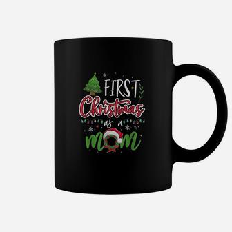 First Christmas As A Mom Funny New Mom Mommy Christmas Coffee Mug - Seseable