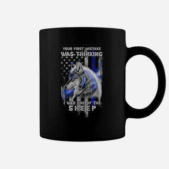 First Mistake Was Thinking I Was One Of The Sheep Wolf Coffee Mug - Seseable