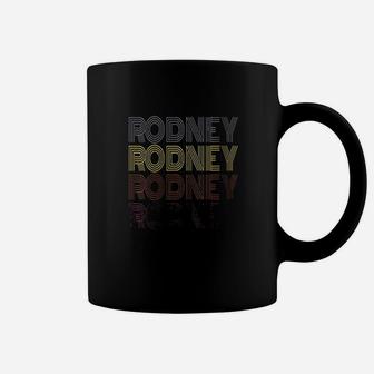 First Name Rodney Retro Pattern Vintage Style Coffee Mug - Seseable