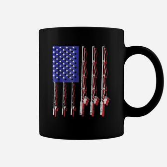 Fishing Flag Shirt Funny Patriotic Fathers Day 4th Of July Coffee Mug - Seseable