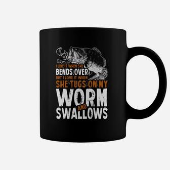 Fishing - Worm And Swallow Coffee Mug - Seseable