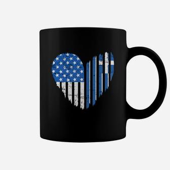 Flag Greece American Coffee Mug - Seseable