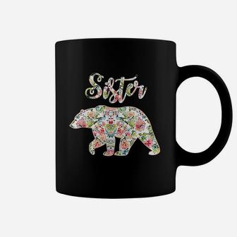 Floral Sister Bear Matching Mom And Daughter Coffee Mug - Seseable
