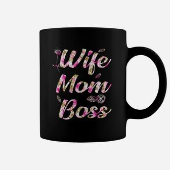 Flower Wife Mom Boss Coffee Mug - Seseable