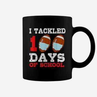 Football Funny 100 Days Of School Teacher Boy Gift Coffee Mug - Seseable
