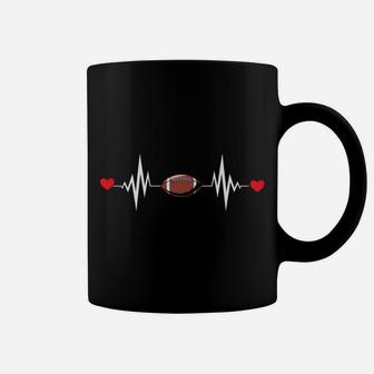 Football Heartbeat Funny Sport Gift For Football Lovers Coffee Mug - Seseable