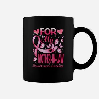 For My Mother In Law Pink Ribbon Awareness Coffee Mug - Seseable