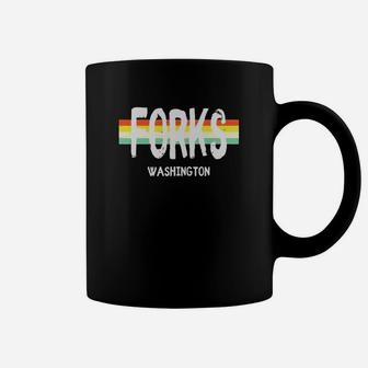 Forks Washington T-shirt Vintage Retro 1980s Style Coffee Mug - Seseable