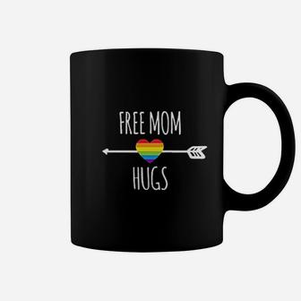 Free Mom Hugs Gift Rainbow Heart Lgbt Pride Month Coffee Mug - Seseable