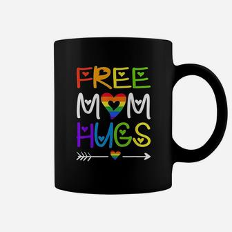 Free Mom Hugs Rainbow Heart Lgbt Pride Month Coffee Mug - Seseable