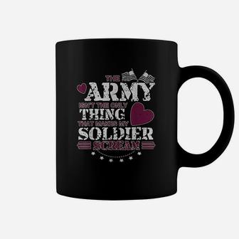 Funny Army Wife Girlfriend Make My Soldier Scream Coffee Mug - Seseable